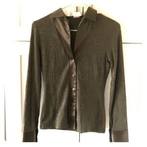 Naracamicie long sleeve olive green top size 1